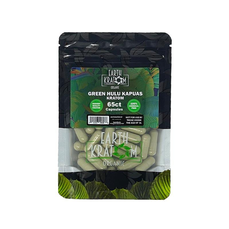 EARTH KRATOM 65CT CAPSULES GREEN HULU KAPUAS 212223241027