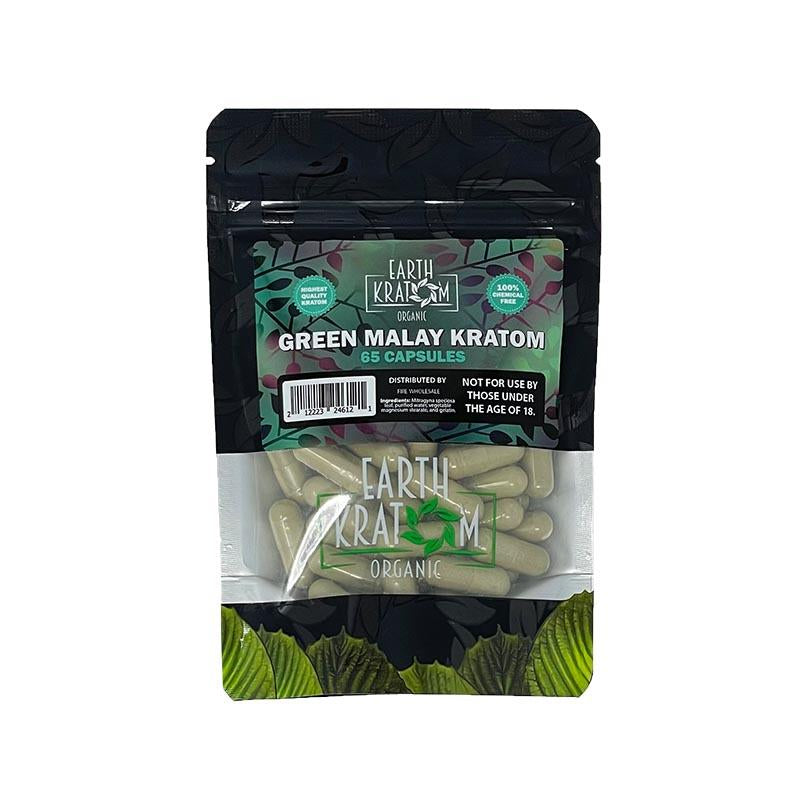 EARTH KRATOM 65CT CAPSULES GREEN MALAY 212223246121