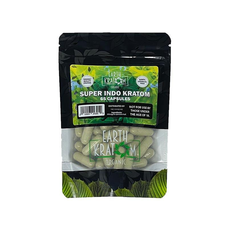 EARTH KRATOM 65CT CAPSULES SUPER INDO 212223243052