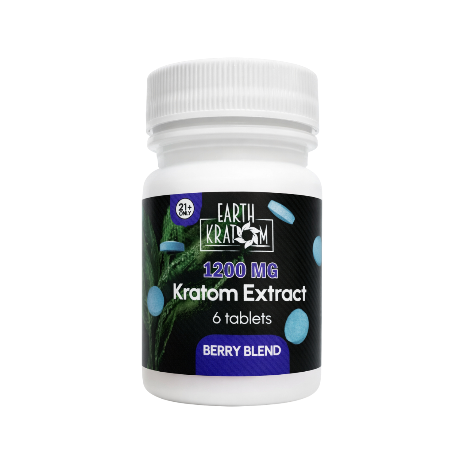 EARTH KRATOM TABLETS 1200MG (6CT BOTTLE) (6 BOTTLE DISPLAY)