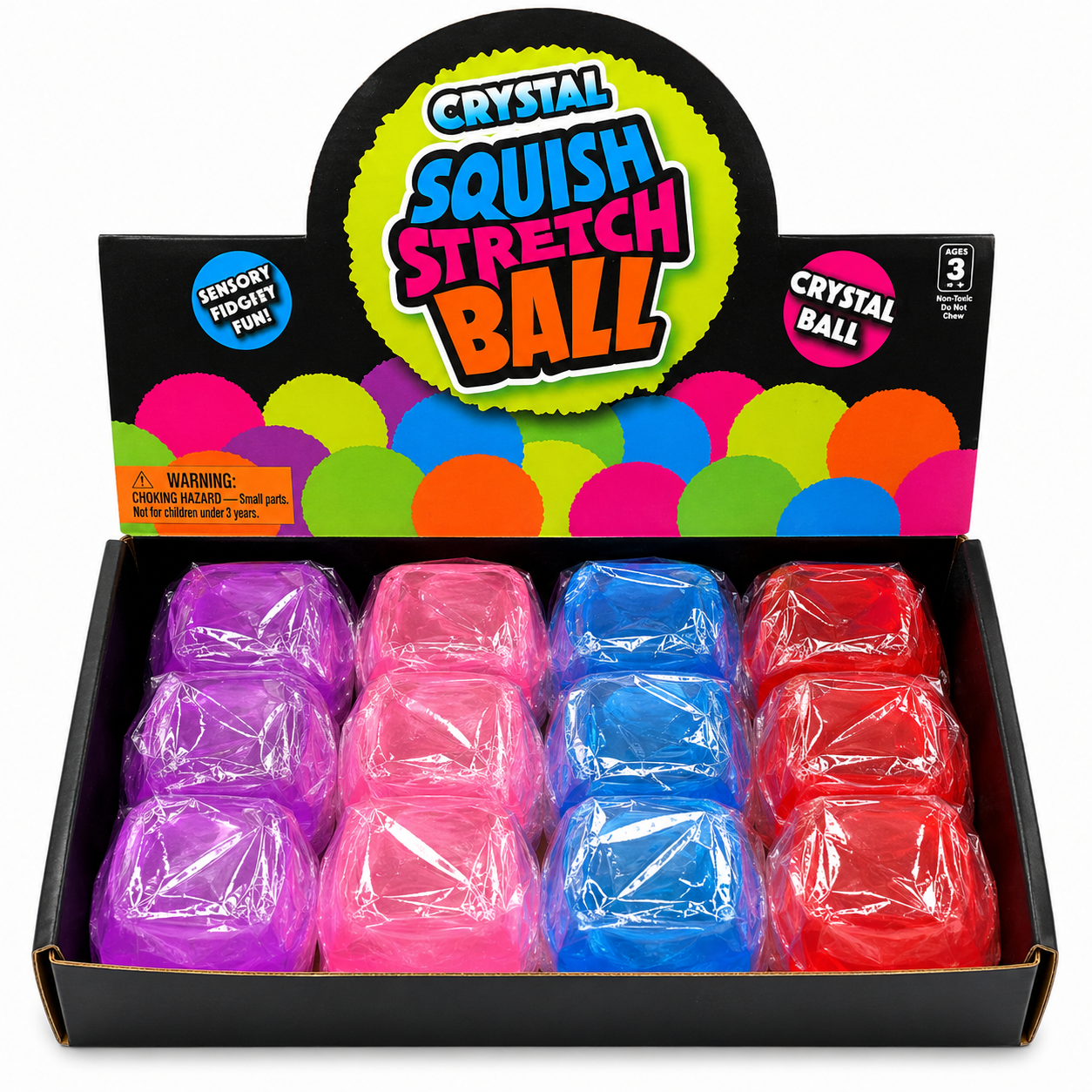 5CMS CRYSTAL JELLY SQUISH STRETCH BALL