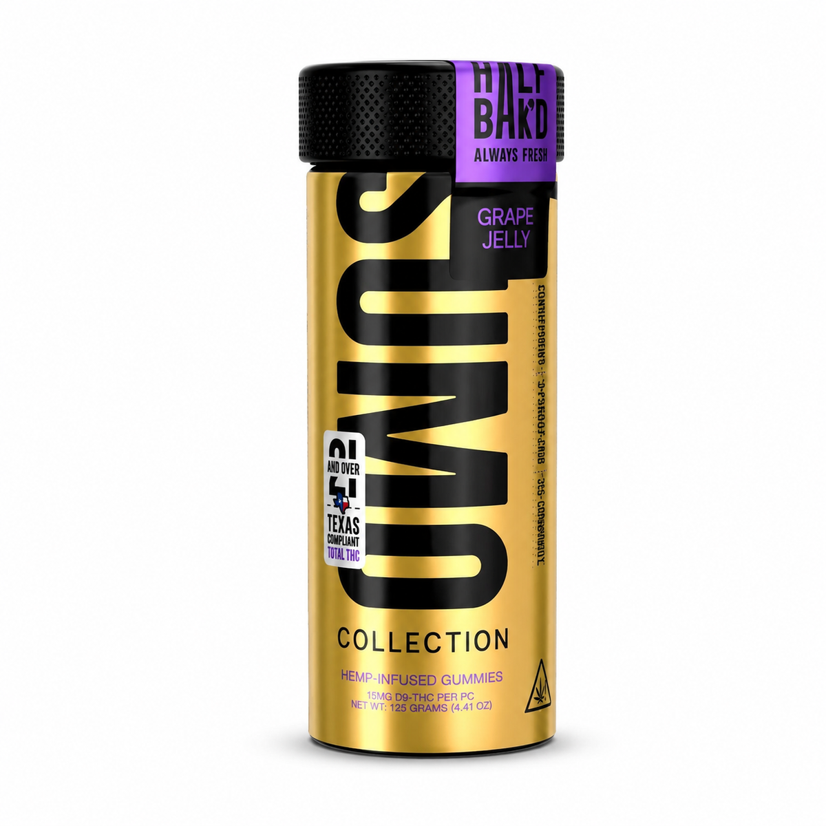 HALF BAK'D SUMO GOLD 15MG D9 GUMMIES (25CT JAR)