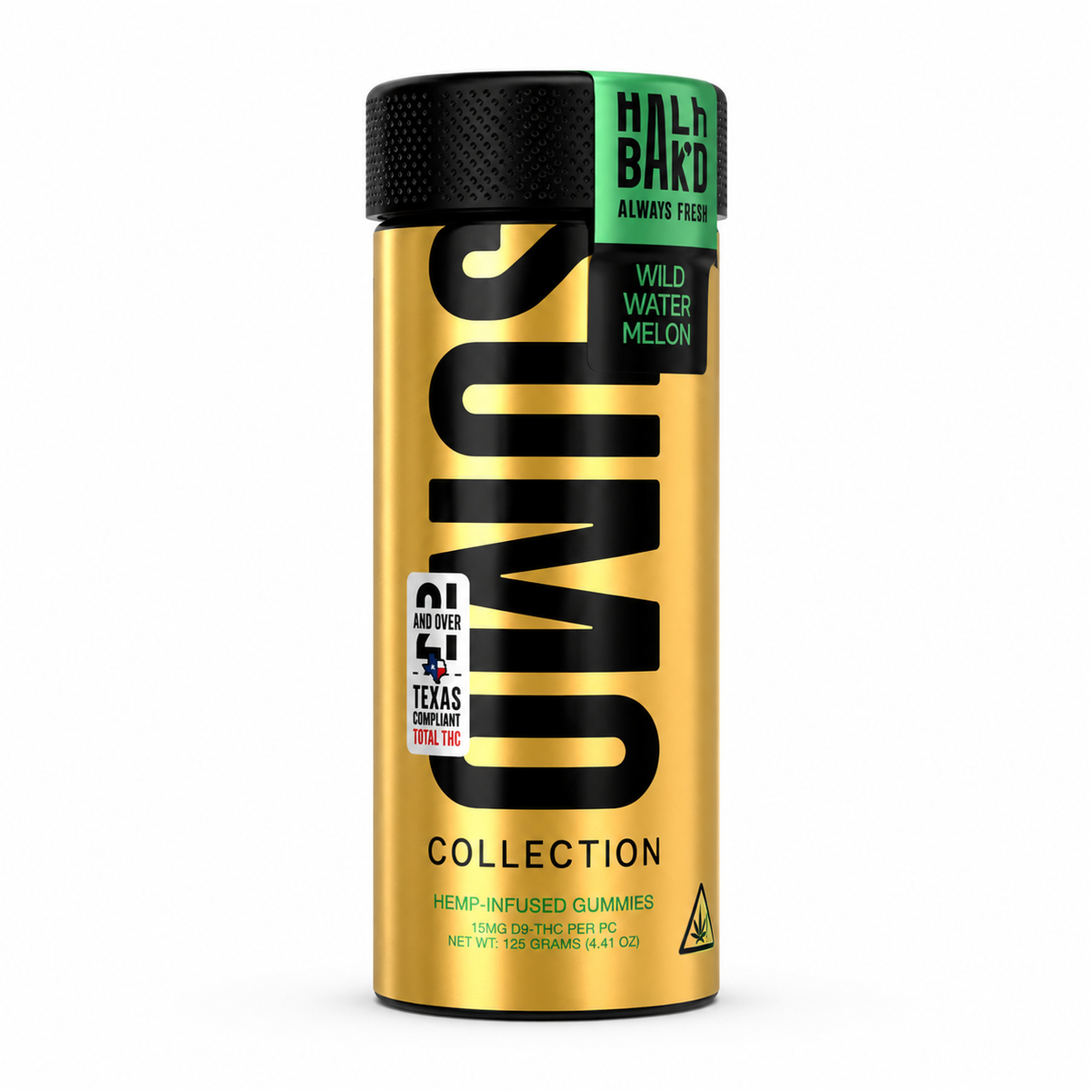 HALF BAK'D SUMO GOLD 15MG D9 GUMMIES (25CT JAR)