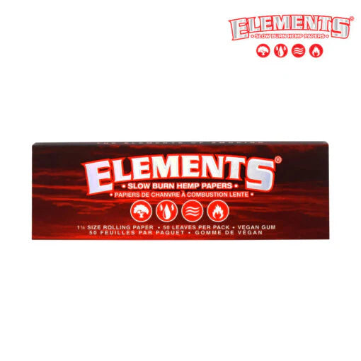 ELEMENTS RED SLOW BURNING HEMP PAPER 1 1/4