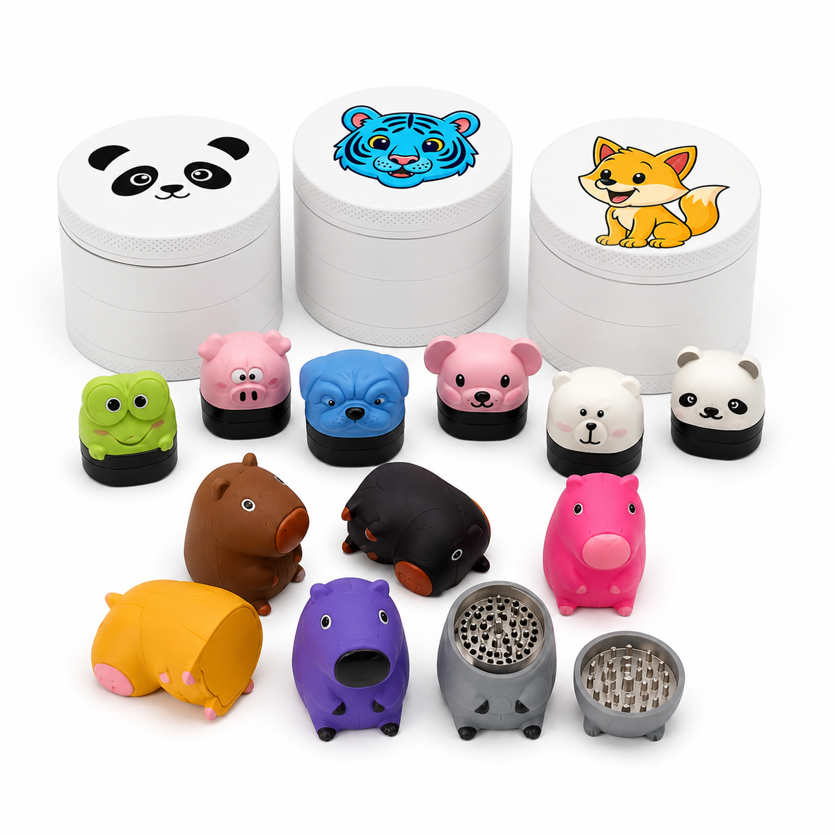 HERB GRINDER ASSORTED COLORS | ANIMAL DESIGN