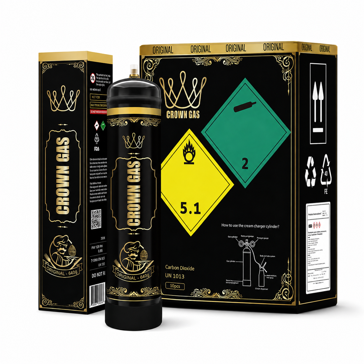 CROWN GAS 640G NO2 TANK (6CT BOX)