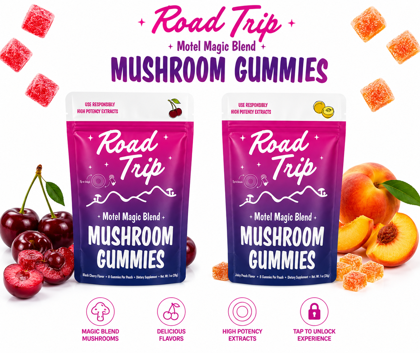 ROAD TRIP MOTEL MAGIC BLEND MUSHROOM GUMMIES