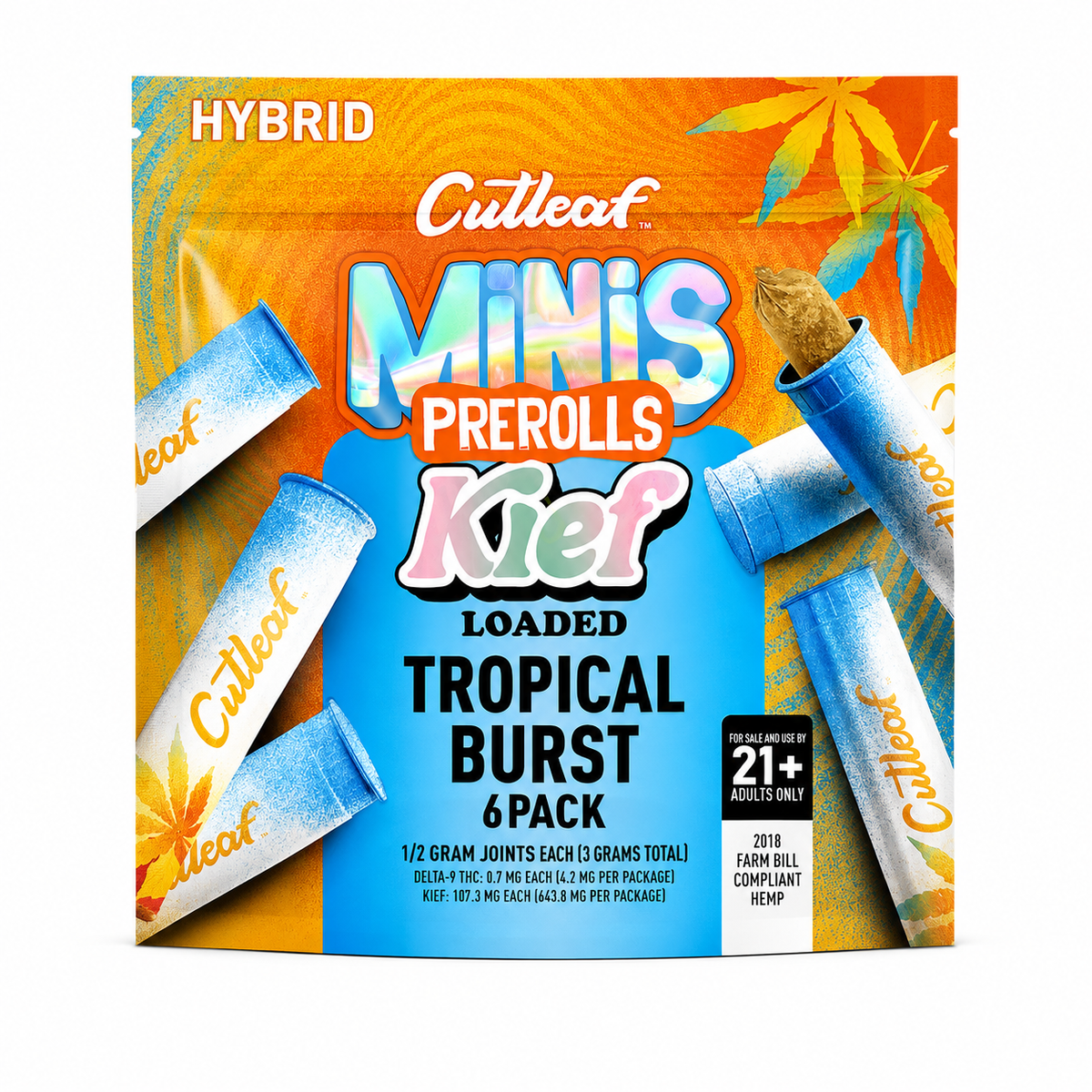 CUTLEAF MINIS KIEF LOADED PREROLLS 0.5G ECH (6CT PACK)