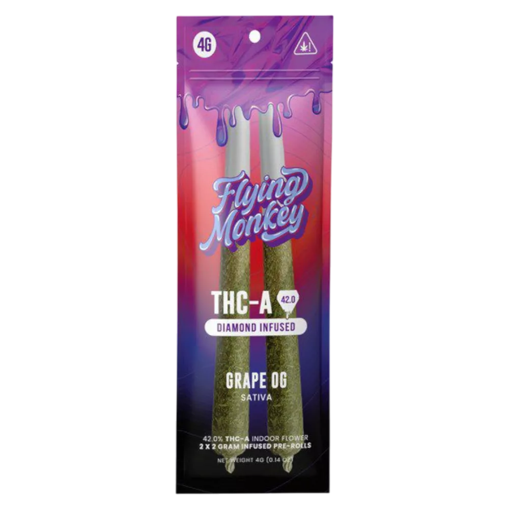 FLYING MONKEY THC-A DIAMOND INFUSED PRE-ROLLS (2 X 2 G EACH)