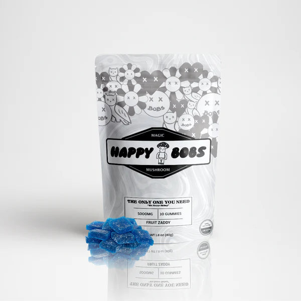 HAPPY BOBS MAGIC MUSHROOM 5000MG GUMMIES (10CT BAG)