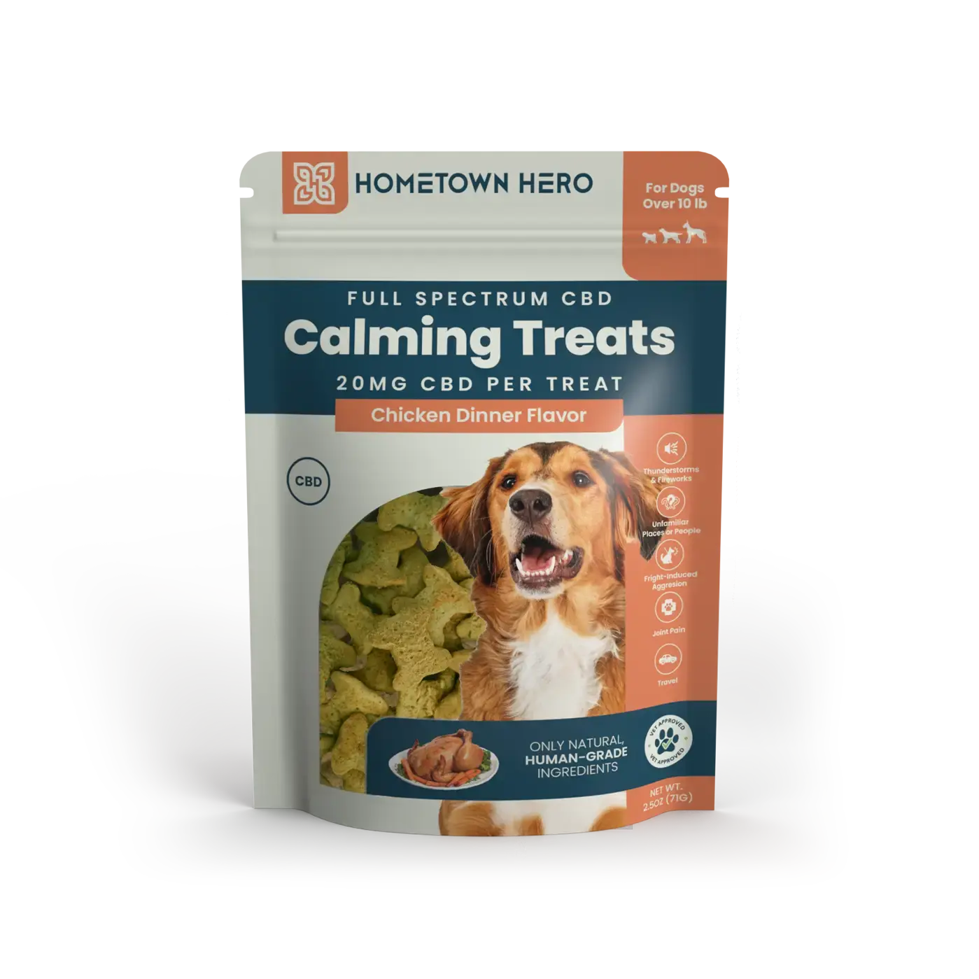HOMETOWN HERO 20MG CBD PET TREATS (30CT/BAG) | CHICKEN DINNER