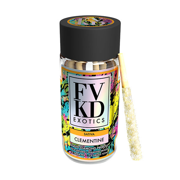 FVKD EXOTICS THC-A LIQUID DIAMOND PRE-ROLLS 1.5G EACH (5CT JAR)