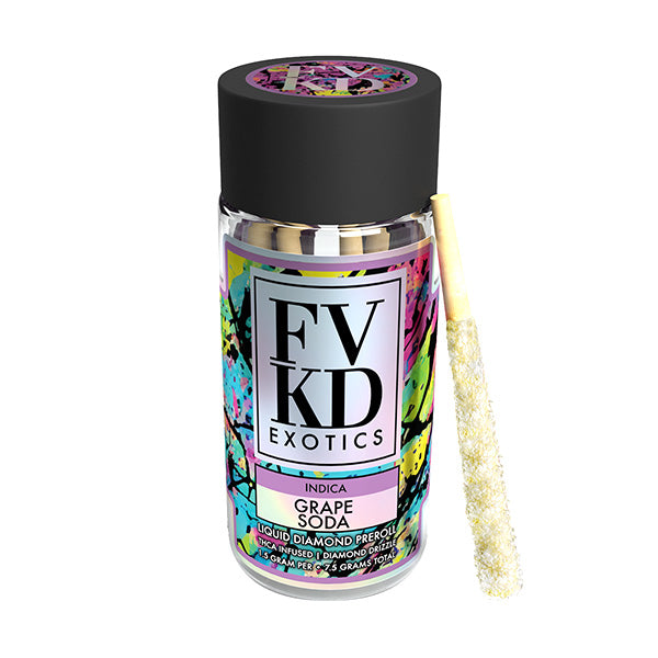FVKD EXOTICS THC-A LIQUID DIAMOND PRE-ROLLS 1.5G EACH (5CT JAR)