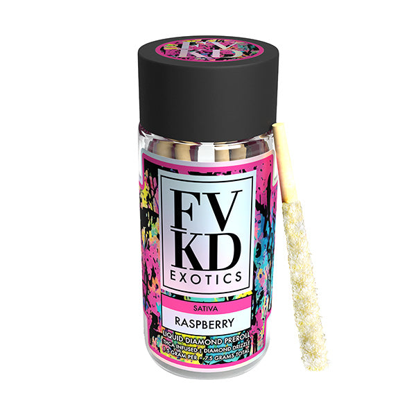 FVKD EXOTICS THC-A LIQUID DIAMOND PRE-ROLLS 1.5G EACH (5CT JAR)
