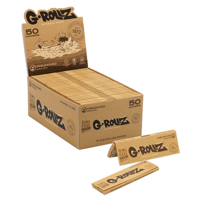 G-ROLLZ ASSORTED 50CT 1 1/4 EXTRA THIN ROLLING PAPERS + TIPS (16 BOOKLETS)