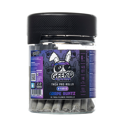 GEEK'D G-UNITS 1 GRAM THC-A PRE-ROLLS (40CT/JAR)