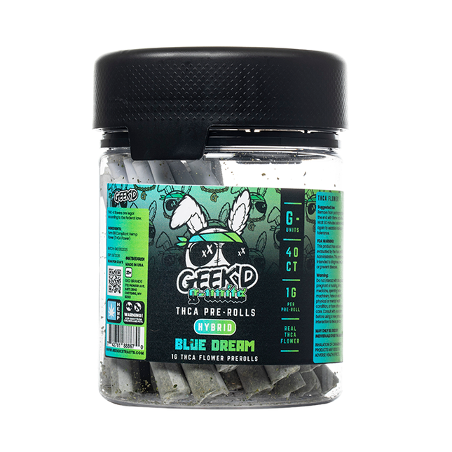 GEEK'D G-UNITS 1 GRAM THC-A PRE-ROLLS (40CT/JAR)