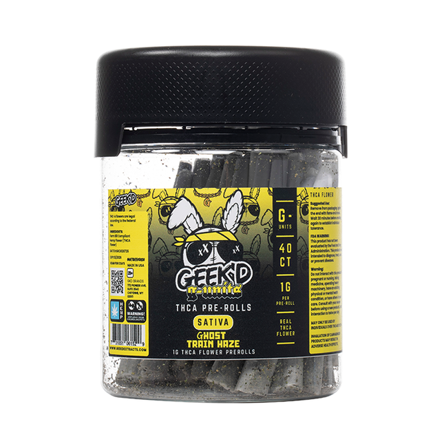 GEEK'D G-UNITS 1 GRAM THC-A PRE-ROLLS (40CT/JAR)
