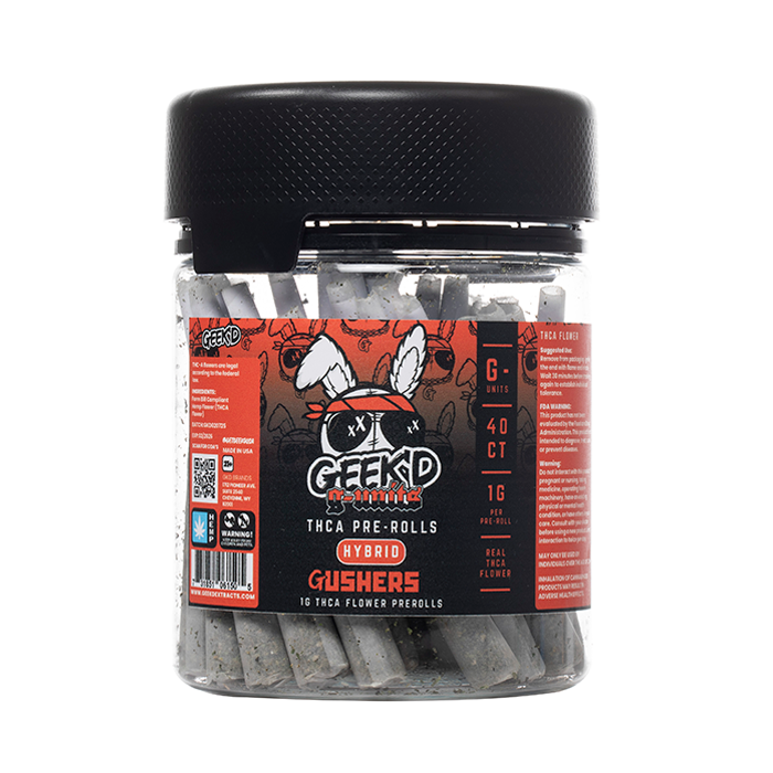 GEEK'D G-UNITS 1 GRAM THC-A PRE-ROLLS (40CT/JAR)