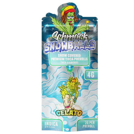 SCHMACK SNOWBALLS 2 GRAM SNOW COVERED THC-A DIAMOND PRE ROLL (2CT/PACK)
