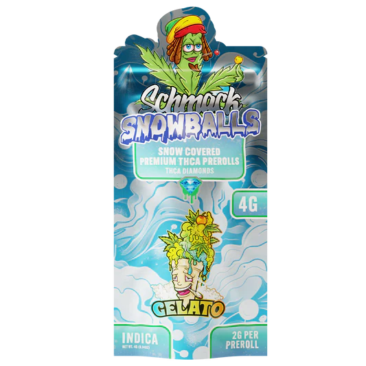 SCHMACK SNOWBALLS 2 GRAM SNOW COVERED THC-A DIAMOND PRE ROLL (2CT/PACK)