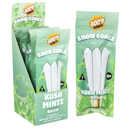 GOO'D EXTRACTS SNOW CONES PREMIUM THC-A PREROLLS 1G (3/PACK)