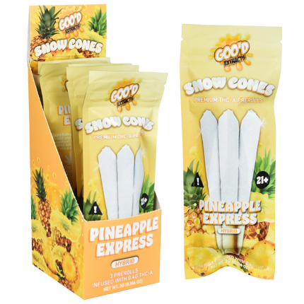 GOO'D EXTRACTS SNOW CONES PREMIUM THC-A PREROLLS 1G (3/PACK)
