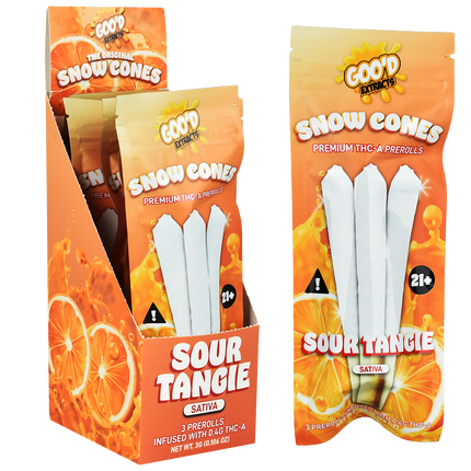 GOO'D EXTRACTS SNOW CONES PREMIUM THC-A PREROLLS 1G (3/PACK)