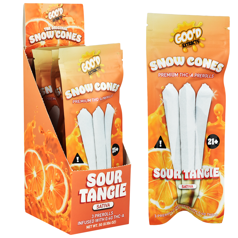 GOO'D EXTRACTS SNOW CONES PREMIUM THC-A PREROLLS 1G (3/PACK)