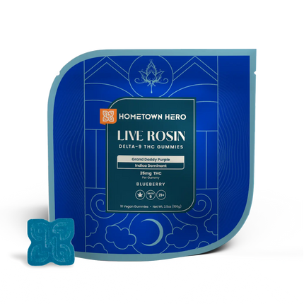 HOMETOWN HERO 25MG D9 LIVE ROSIN GUMMIES (10CT/PACK)