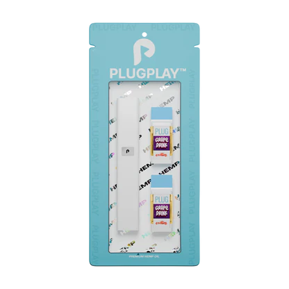 PLUGPLAY ALL IN ONE THC-A 2 GRAM POD KIT INCLUDES (1 BATTERY & 2 ONE GRAM PODS)