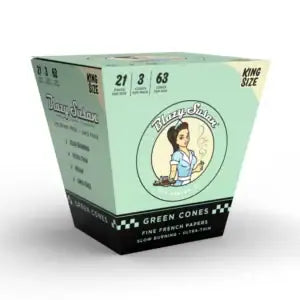 BLAZY SUSAN 1 1/4 PRE ROLLED CONES (6CT/PK, 21PK/BOX) | GREEN
