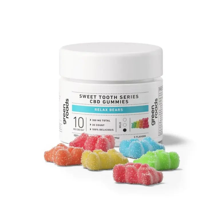 GREEN ROADS CBD GUMMIES (300MG/JAR, 10CT/JAR) | RELAX BERRIES
