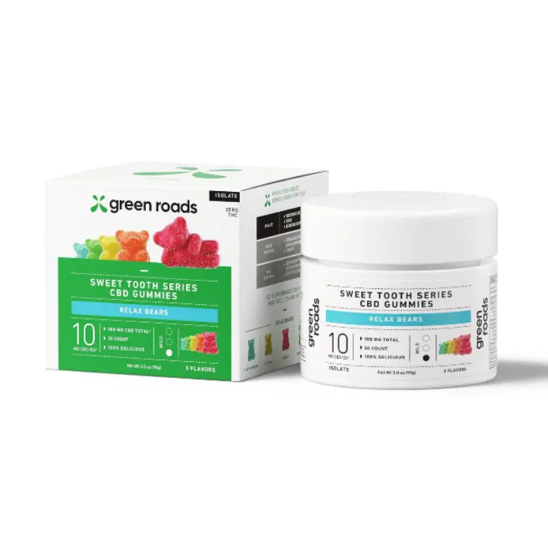 GREEN ROADS CBD GUMMIES (300MG/JAR, 10CT/JAR) | RELAX BERRIES