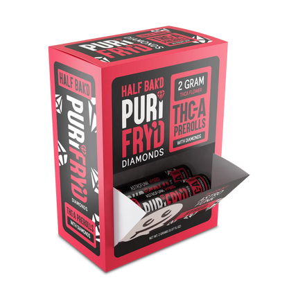 HALF BAK'D PURIFRY'D DIAMONDS THCA 2G PRE ROLLS (2OCT BOX)