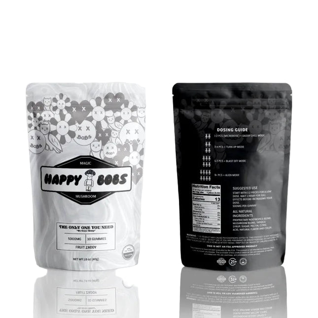 HAPPY BOBS MAGIC MUSHROOM 5000MG GUMMIES (10CT BAG)