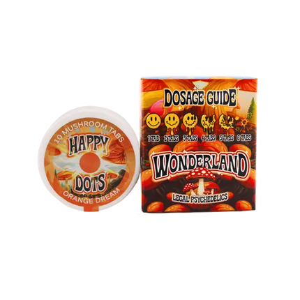 WONDERLAND HAPPY DOTS PSYCHEDELIC CHEWABLE TABLETS (10CT/JAR) | ORANGE DREAM
