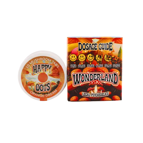WONDERLAND HAPPY DOTS PSYCHEDELIC CHEWABLE TABLETS (10CT/JAR) | ORANGE DREAM