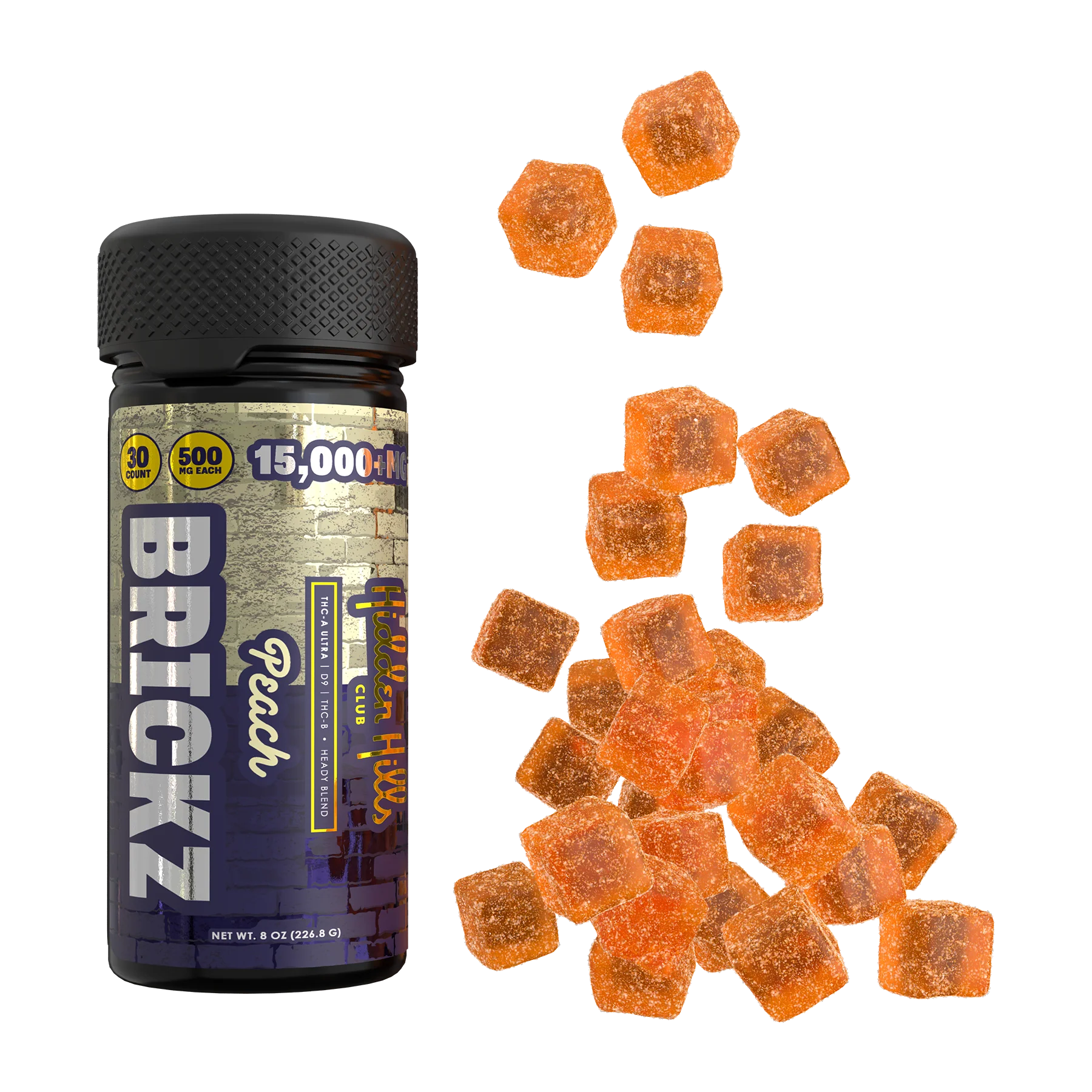 HIDDEN HILLS HEADY BLEND (THCA ULTRA + D9 + THC-B) 15,000MG GUMMY JAR