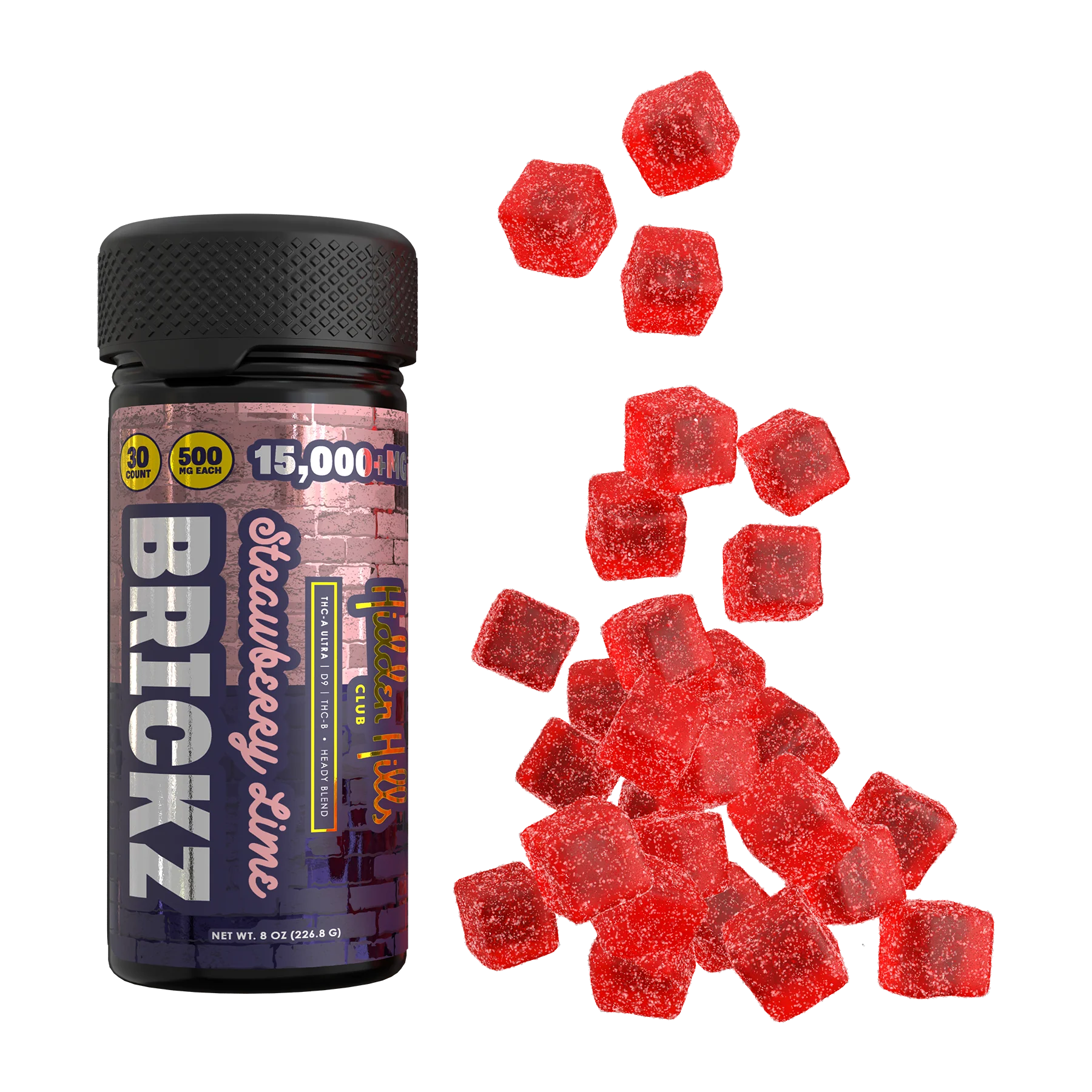 HIDDEN HILLS HEADY BLEND (THCA ULTRA + D9 + THC-B) 15,000MG GUMMY JAR