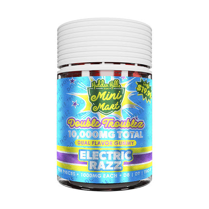 HIDDEN HILLS MINI MART DOUBLE TROUBLEZ (D8 | D9 | THCP) 10,000MG JAR (1000MG PER GUMMY)