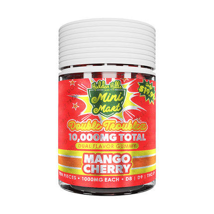 HIDDEN HILLS MINI MART DOUBLE TROUBLEZ (D8 | D9 | THCP) 10,000MG JAR (1000MG PER GUMMY)