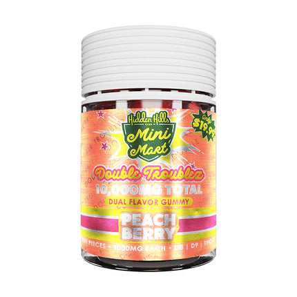 HIDDEN HILLS MINI MART DOUBLE TROUBLEZ (D8 | D9 | THCP) 10,000MG JAR (1000MG PER GUMMY)