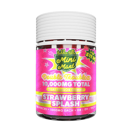 HIDDEN HILLS MINI MART DOUBLE TROUBLEZ (D8 | D9 | THCP) 10,000MG JAR (1000MG PER GUMMY)
