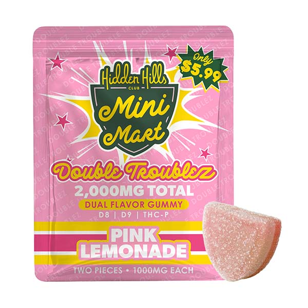 HIDDEN HILLS MINI MART DOUBLE TROUBLEZ 2000MG D8, D9, THC-P GUMMIES BOX (30CT BOX)