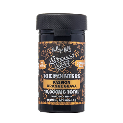HIDDEN HILLS X DIAMOND BOYZ 10,000MG D9 + THC-P POINTERS JAR (20CT/JAR)