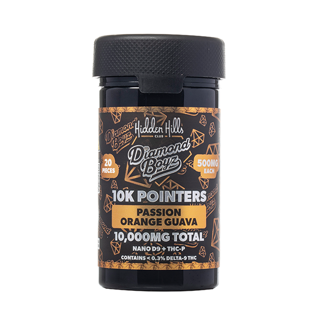 HIDDEN HILLS X DIAMOND BOYZ 10,000MG D9 + THC-P POINTERS JAR (20CT/JAR)