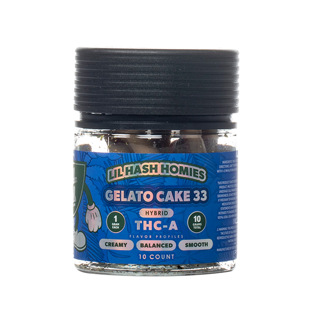 HIDDEN HILLS LIL HASH HOMIES 1G THC-A PRE ROLLS (10CT JAR)