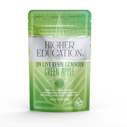 HIGHER EDUCATION 1200MG D9 LIVE RESIN GUMMY BAG (40PC/BAG, 30MG/PC)