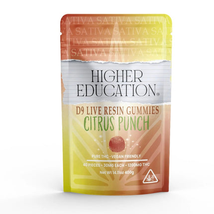 HIGHER EDUCATION 1200MG D9 LIVE RESIN GUMMY BAG (40PC/BAG, 30MG/PC)